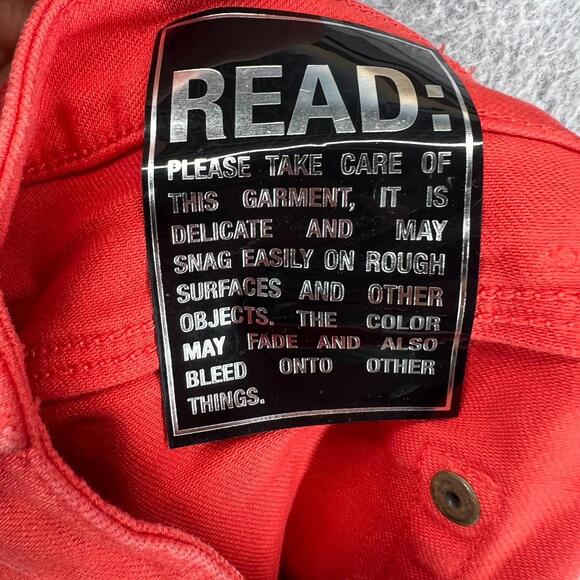 Ksubi Jeans Womens 25 Lobster Orange Spray On Smoke Denim Skinny Ankle Crop Leg - Picture 12 of 13